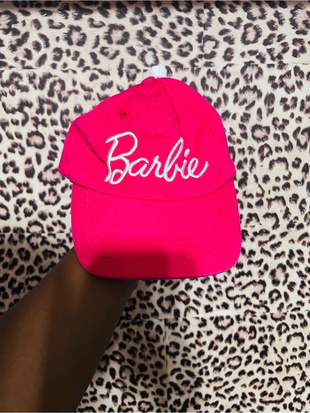 Barbie Bright Pink Embroidered Logo Baseball Hat